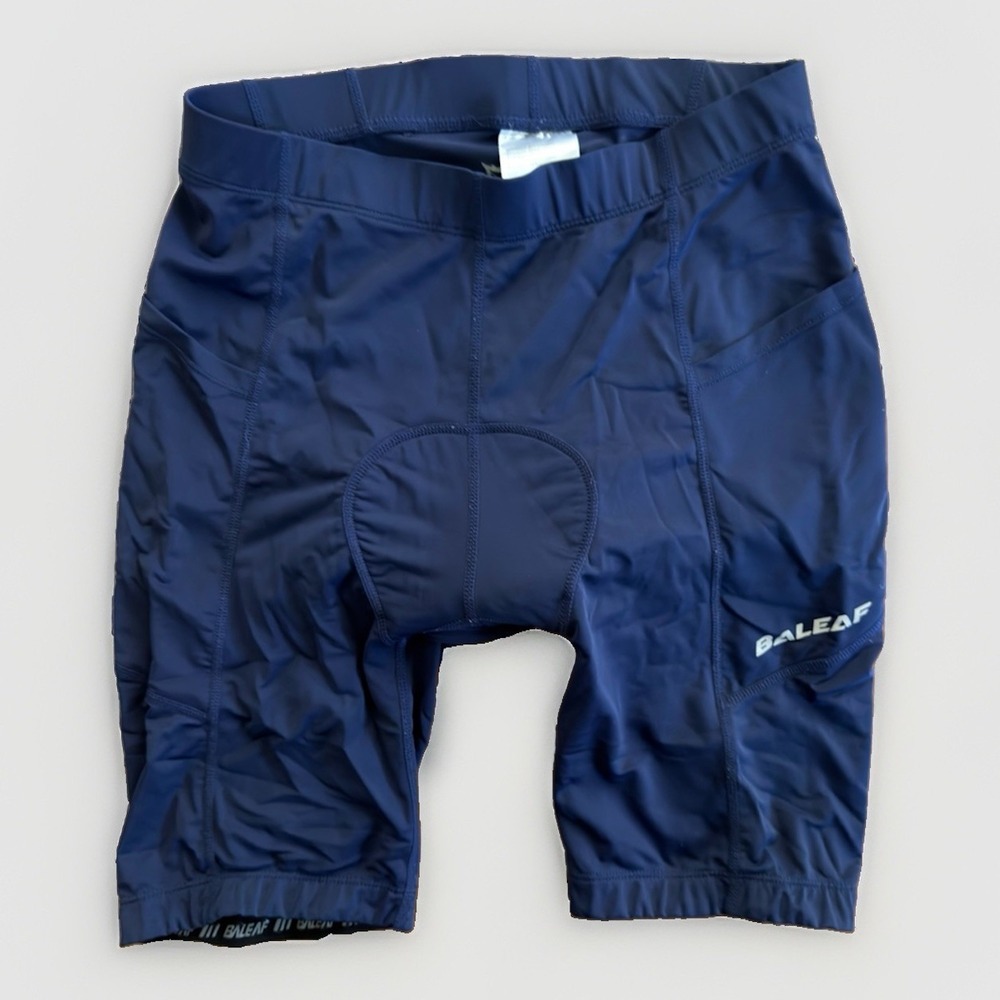 Baleaf Men's Cycling Padded Bike Shorts Navy Blue Size Medium M Pockets